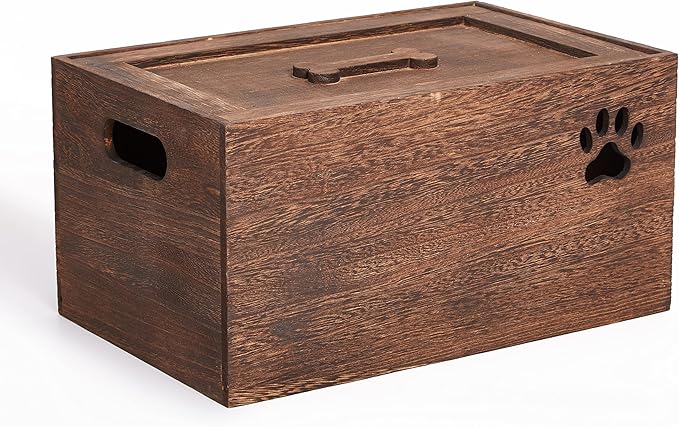 Brown Dog Toy Wooden Storage Box