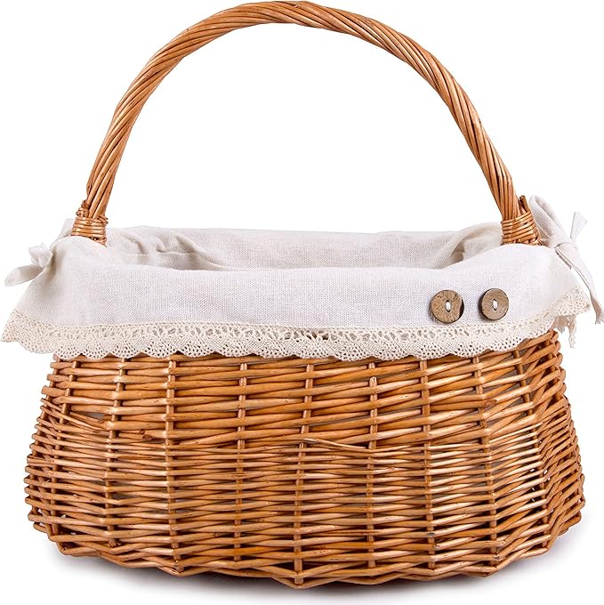 Coracle Shopper with White Lace Lining