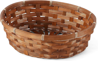 5 x Caramel Woven Bamboo Bread Basket Serving Basket