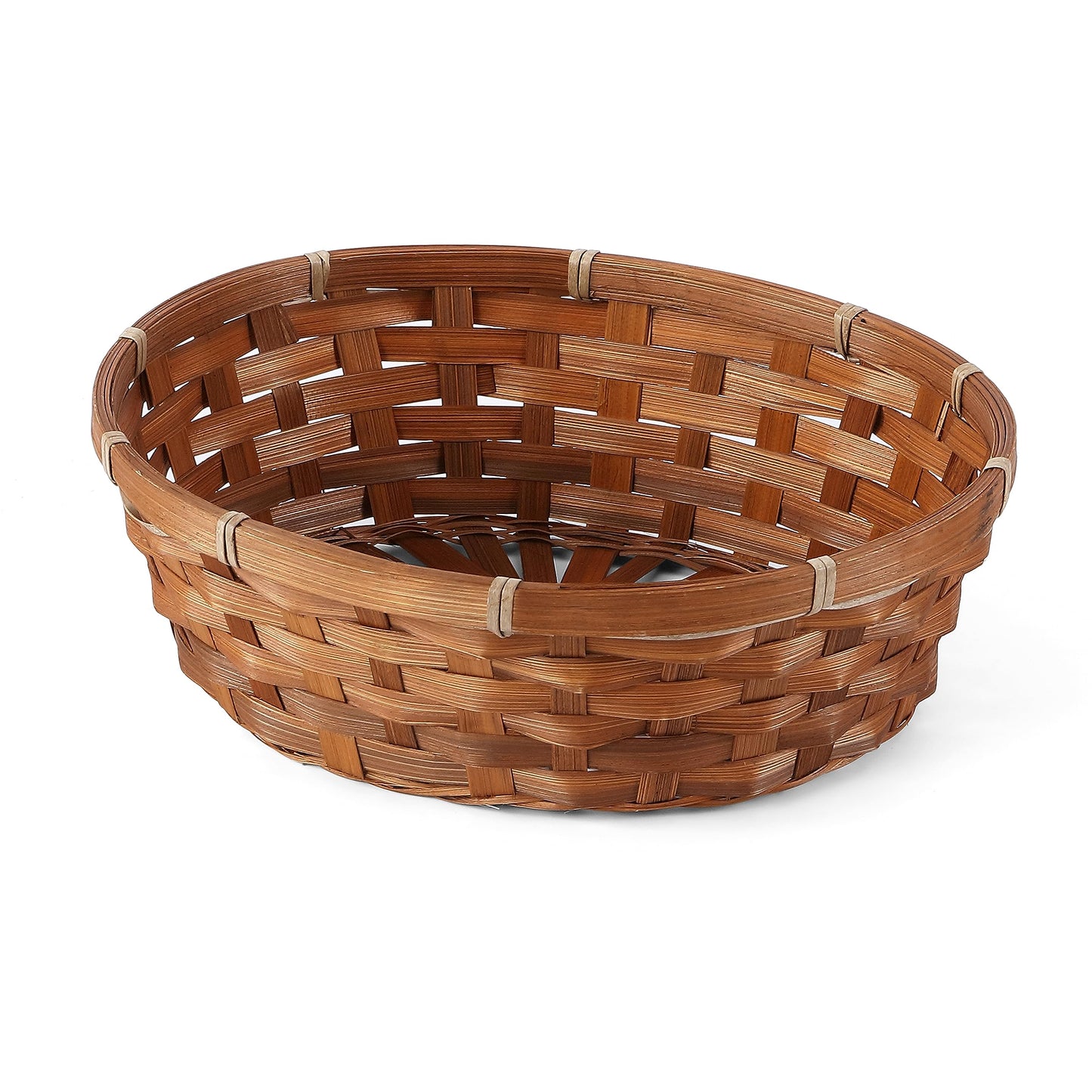 5PCS Woven Bamboo Bread Basket Serving Basket Retail Countertop Display Basket Bathroom Storage Basket DIY Gift Basket