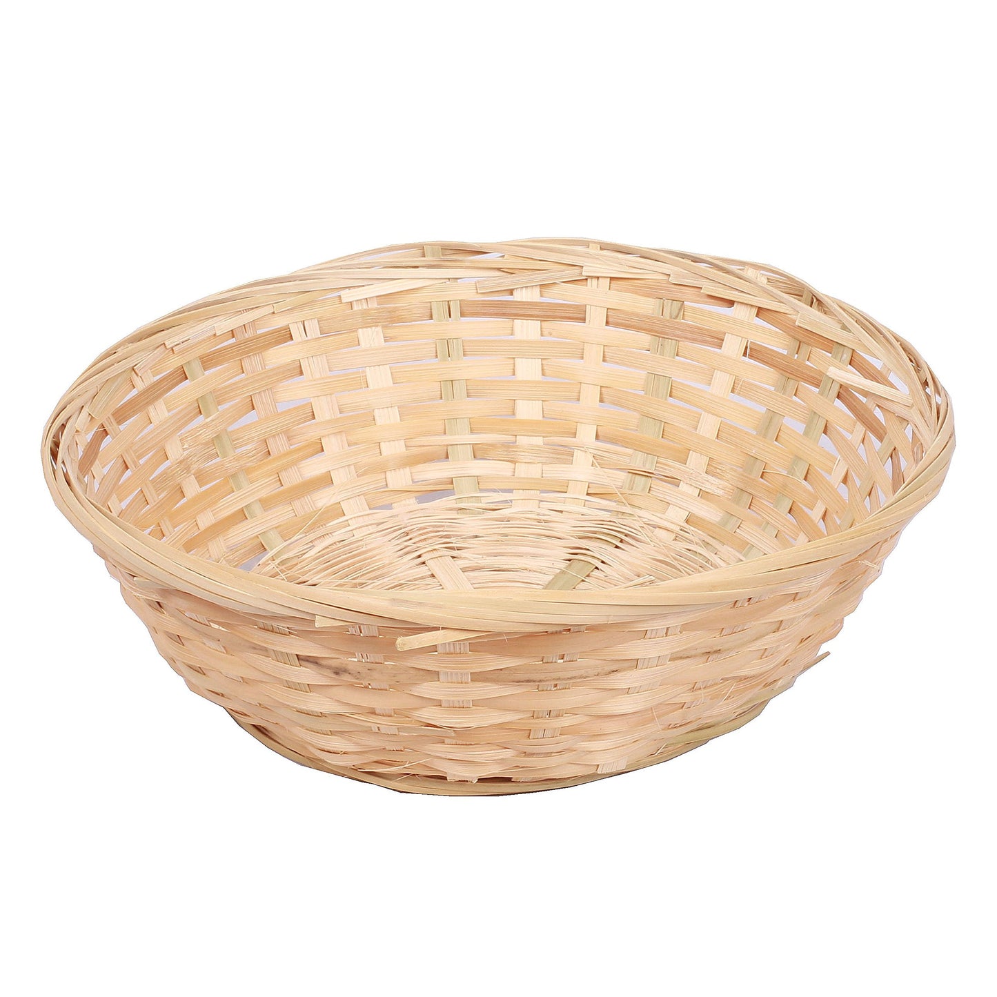 Wickerfield Set of 10 Vintage Round Natural Bamboo Bread Basket for Storage Display