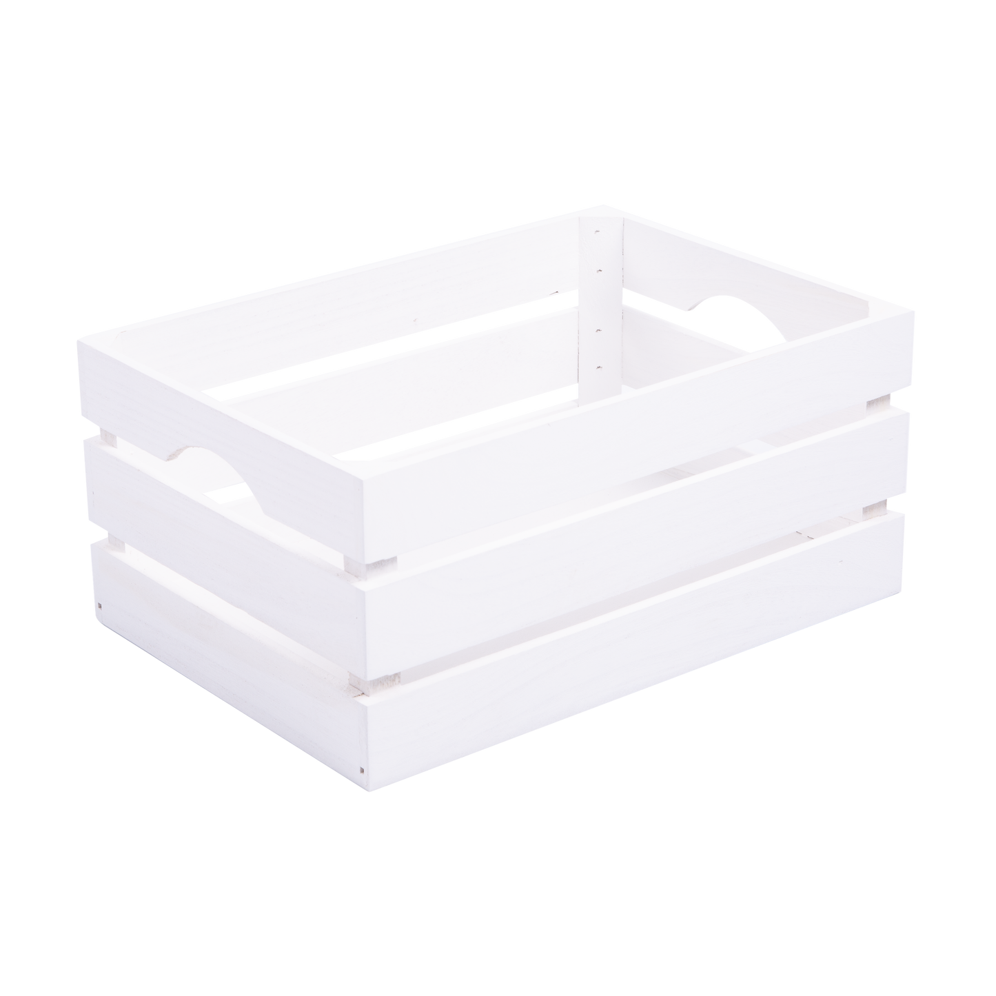 White Slatted Wooden Crate