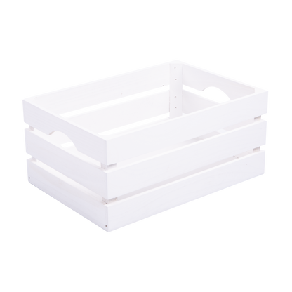 White Slatted Wooden Crate