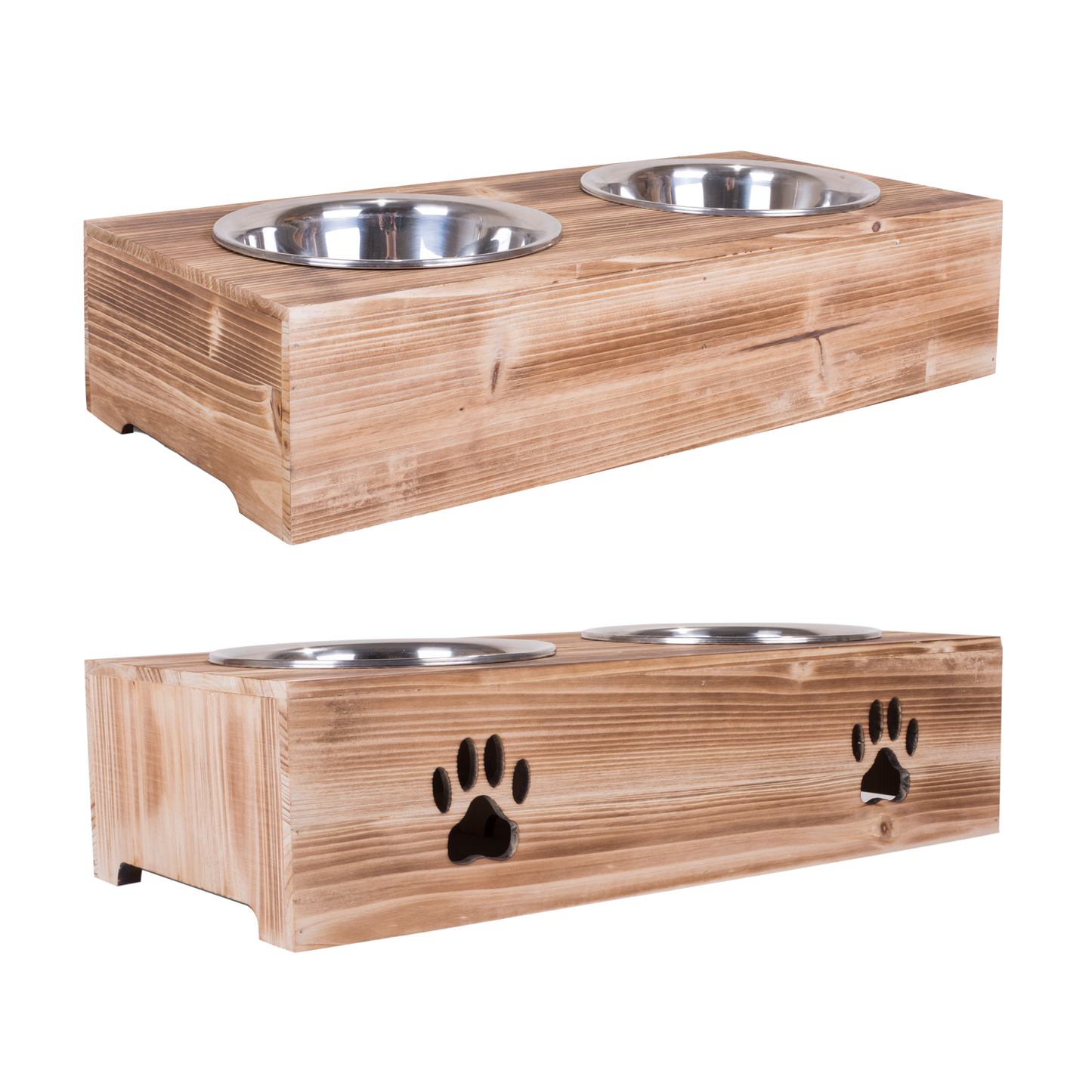 Wooden Dog Feeding Station