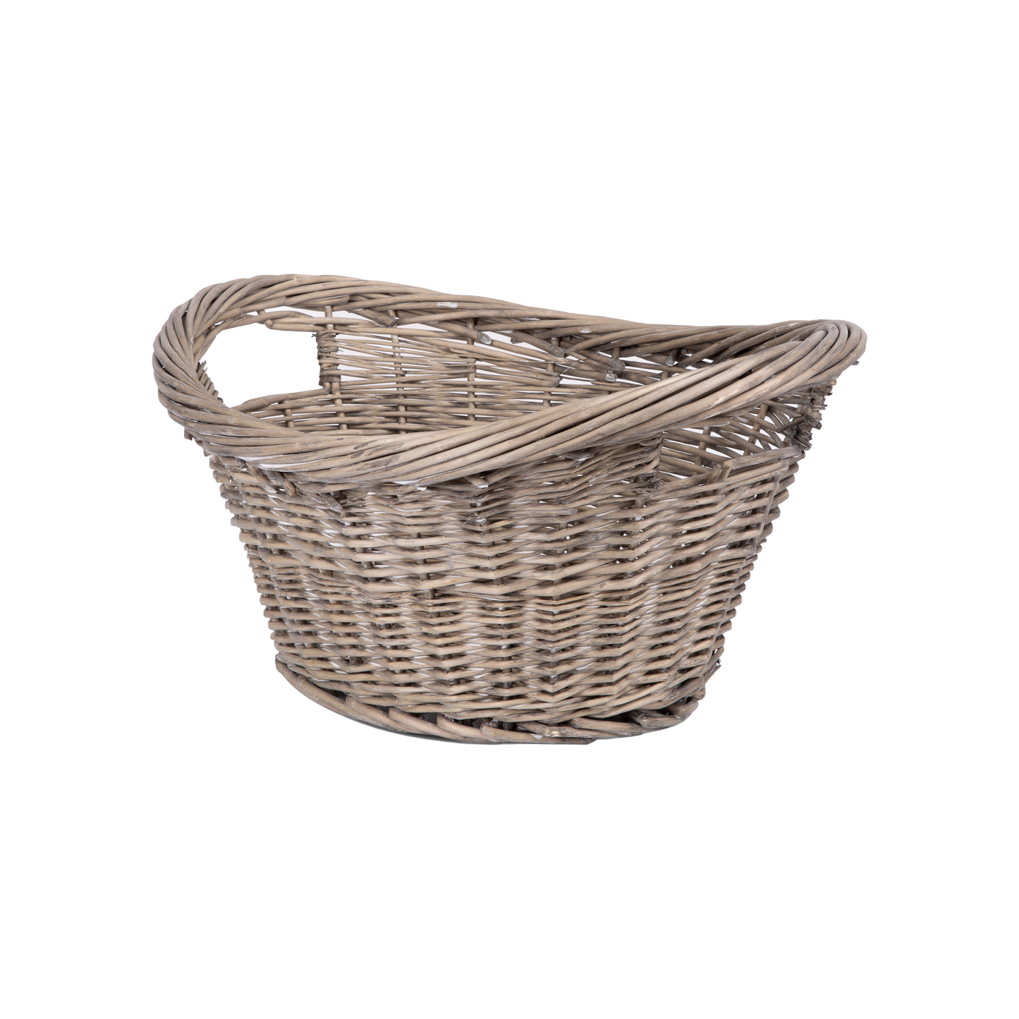 Antique Wash Curved Shap Log Basket