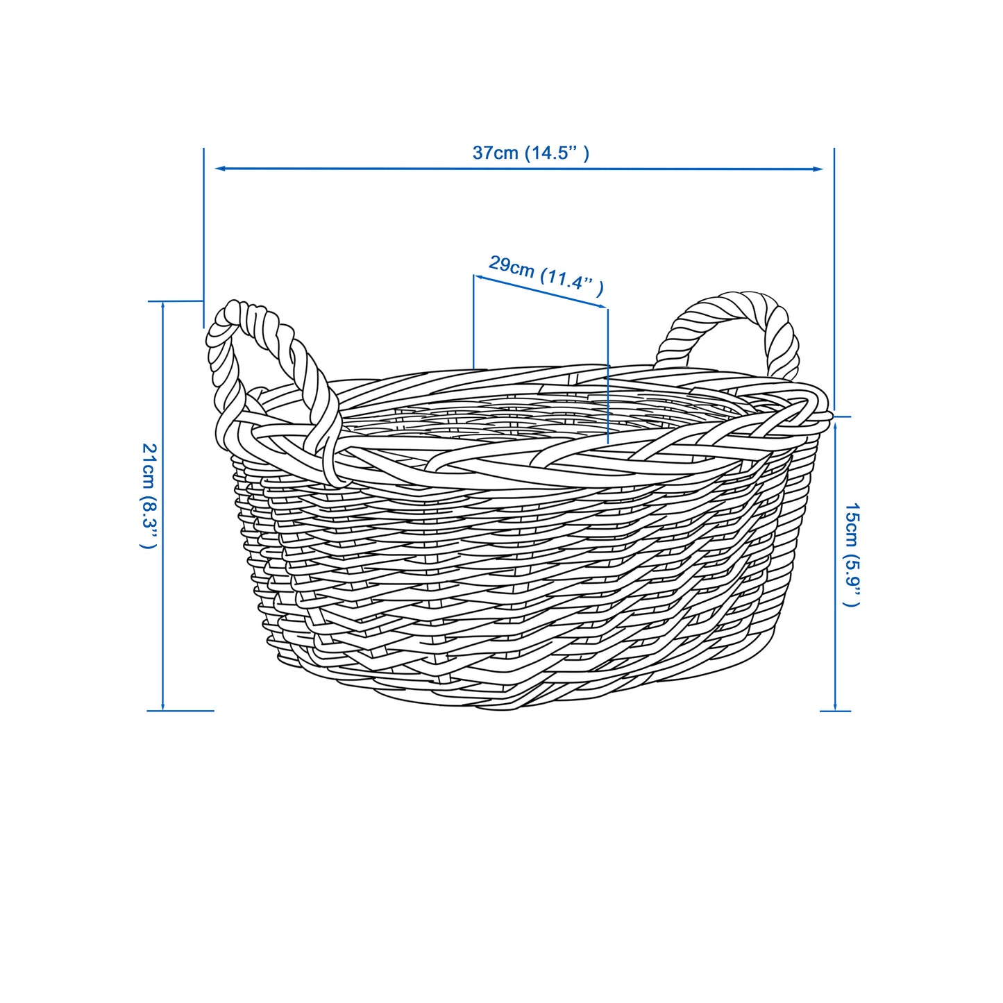 Wicker Basket Newborn Baby Gift Hamper Retail Display Basket Bathroom for Home Storage and Collection and Window Display Storage Basket Nursery Room Storage Basket