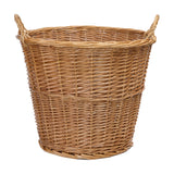 Wickerfield Round Wicker Storage Basket with Handle, Fireplace Accessories, Large Log Baskets for Wood Burner and Indoor Log Store