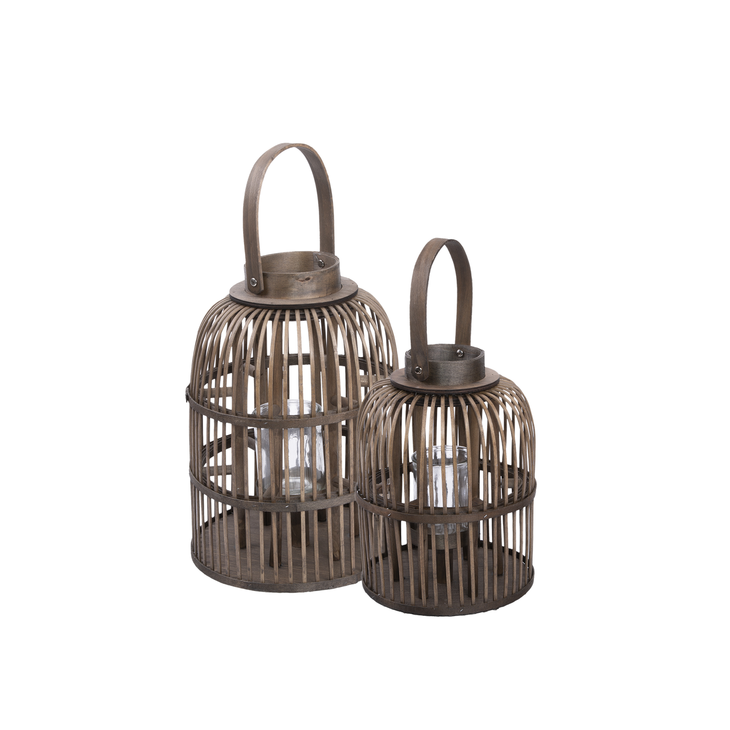 Brown Birdcage Shaped Wooden Candle Lantern