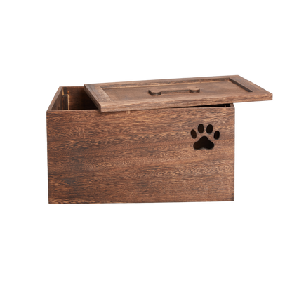 Brown Dog Toy Wooden Storage Box