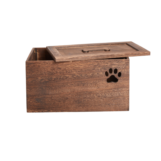 Brown Dog Toy Wooden Storage Box