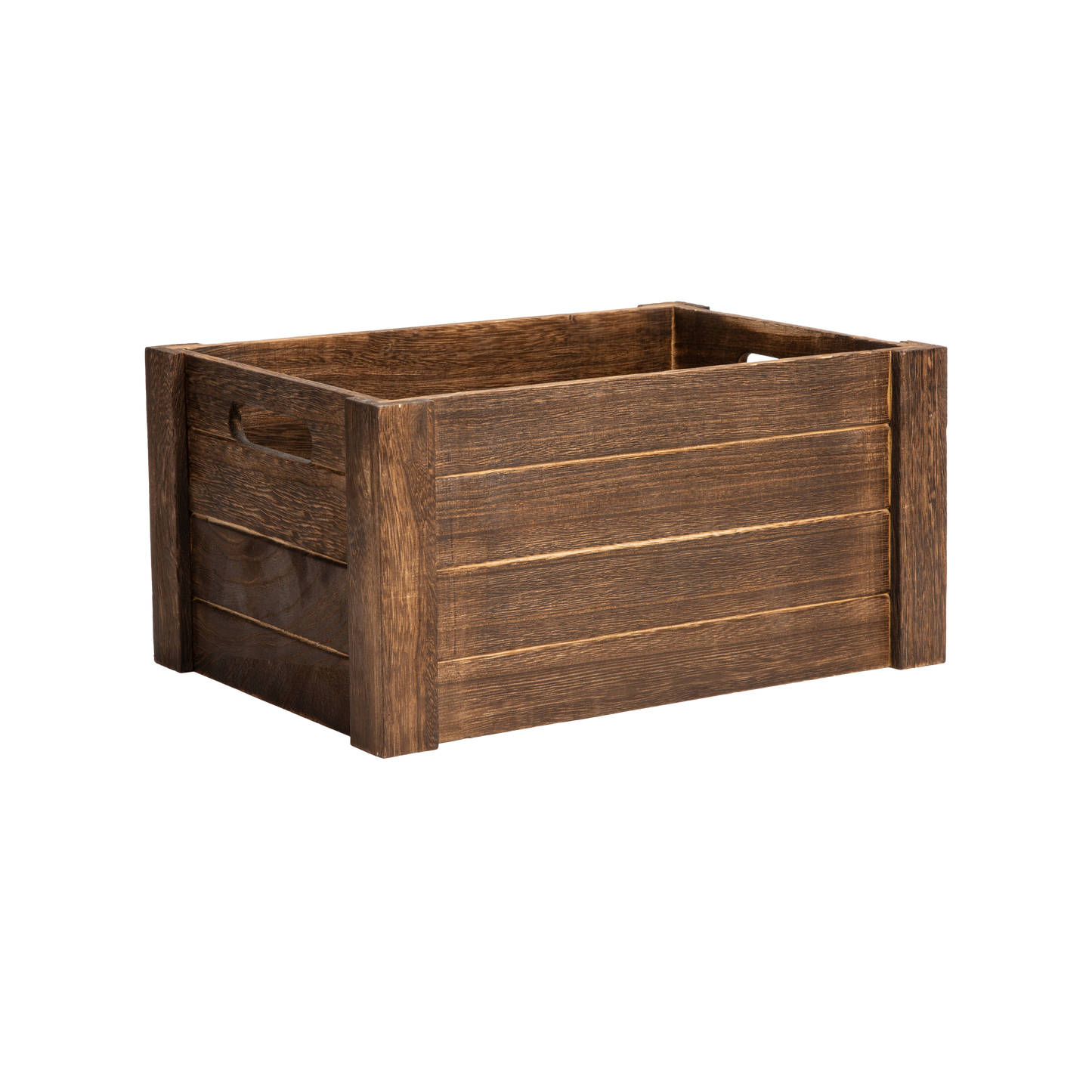 Brown Oval Cut-out Wooden Crate