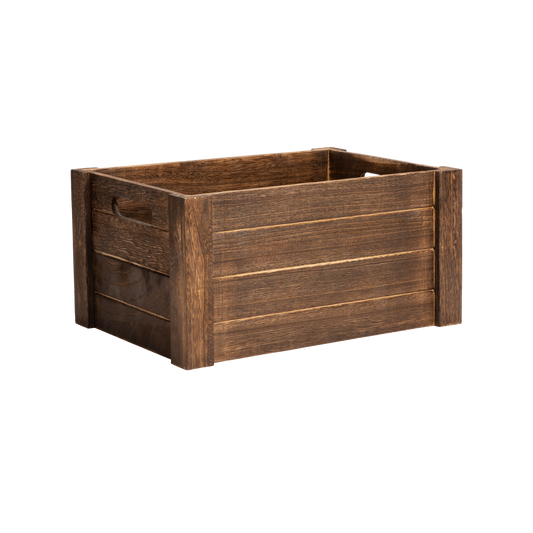 Brown Oval Cut-out Wooden Crate