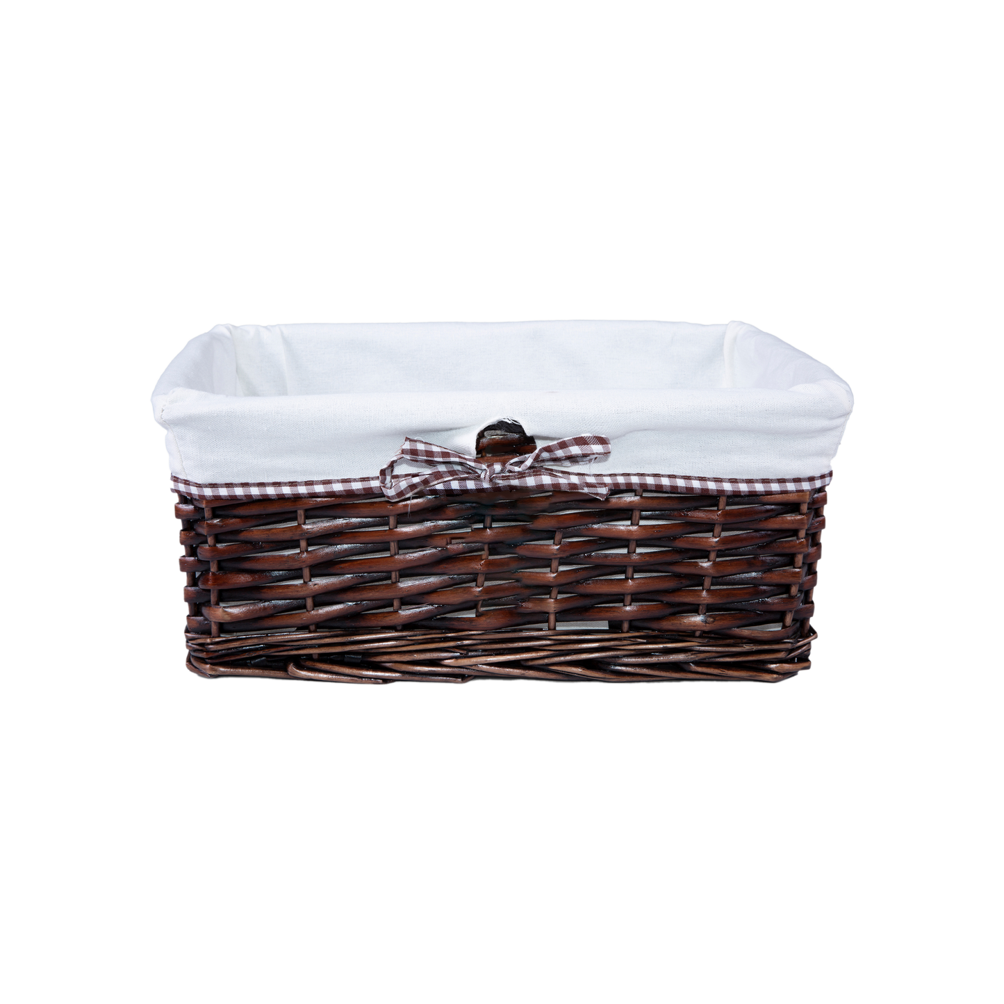 Brown Wicker Storage Basket with Lining