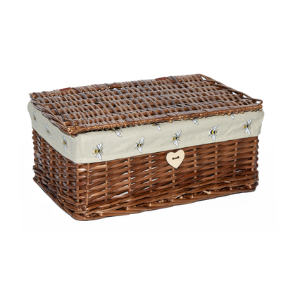 Brown Wicker Storage Hamper with Lining – Short Version