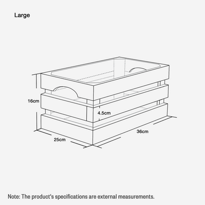 Grey Slatted Wooden Crate
