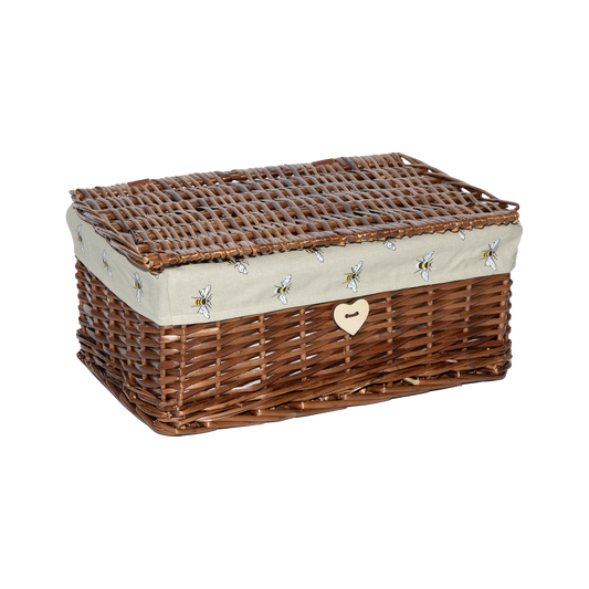 Brown Wicker Storage Hamper with Lining – Short Version