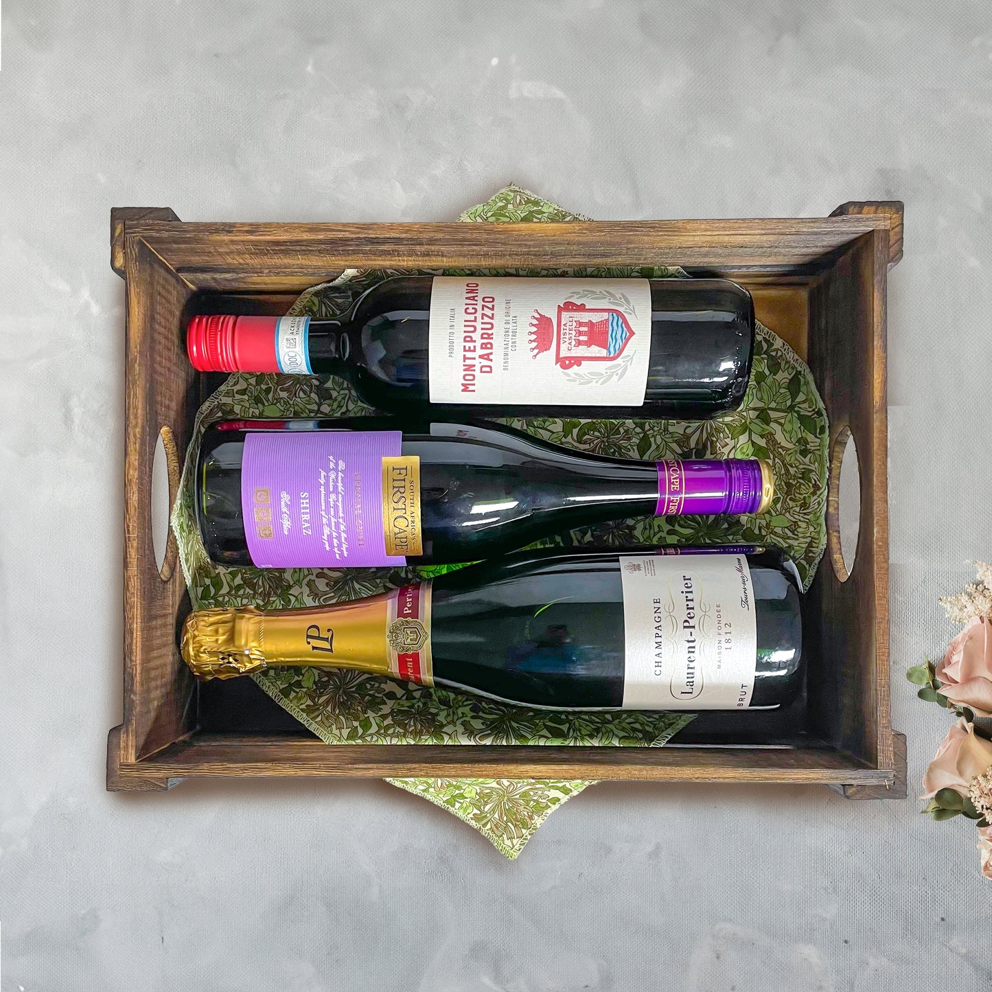 White/Brown Wooden Apple Crates as a Home Storage Box, Display Tray, Christmas Gift Hamper