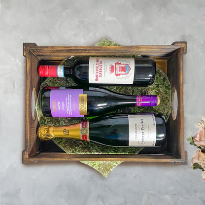 White/Brown Wooden Apple Crates as a Home Storage Box, Display Tray, Christmas Gift Hamper