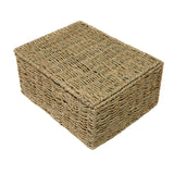 Seagrass Woven Storage Basket With Lid Gift Basket Hamper UnderBed Storage