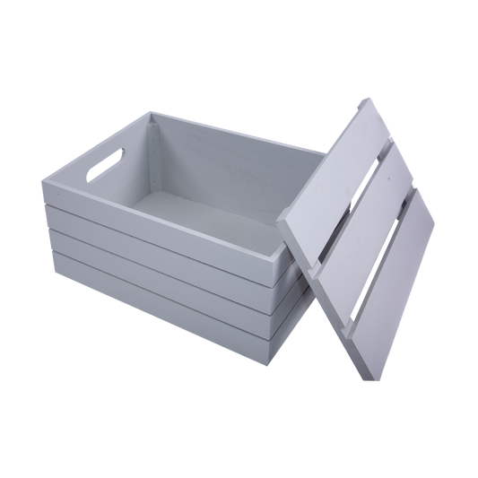 Light Grey Wooden Storage Box