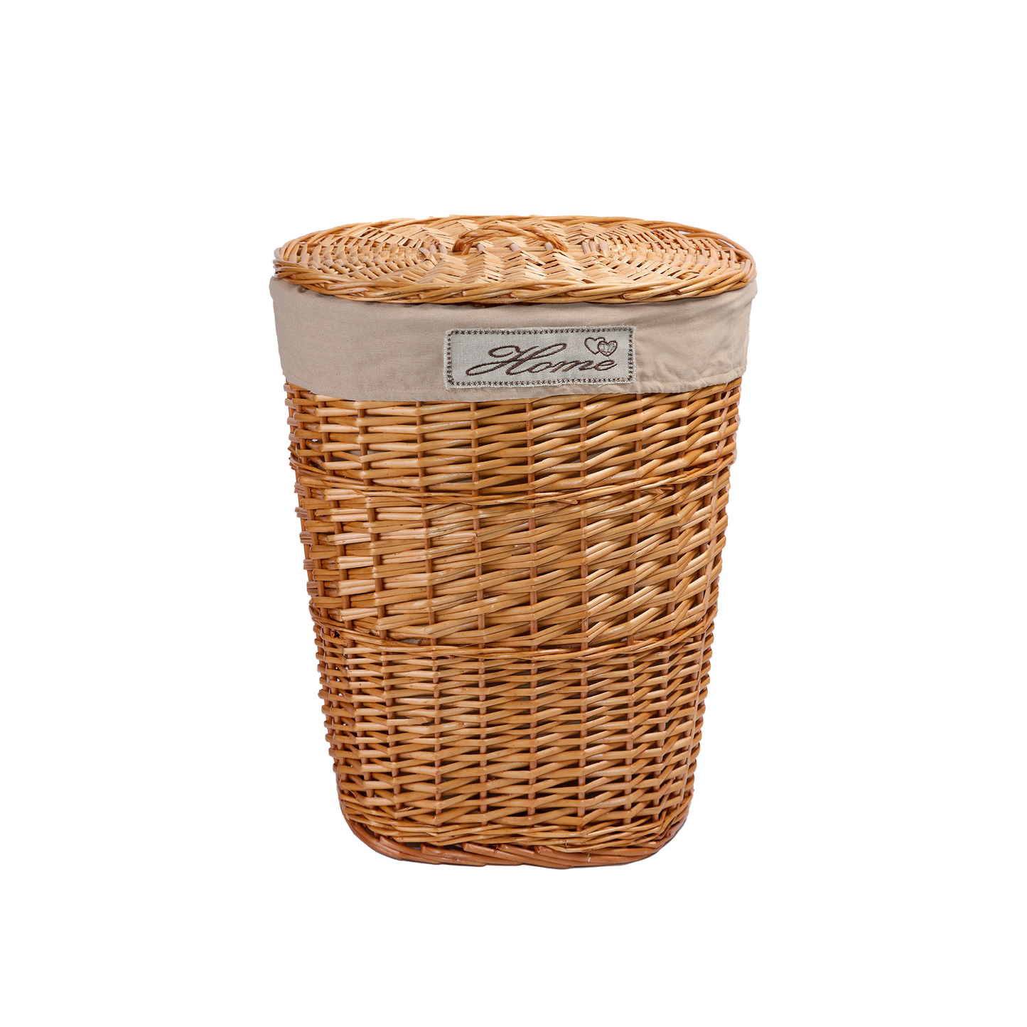 Light Steamed Oval Laundry Basket with Lining