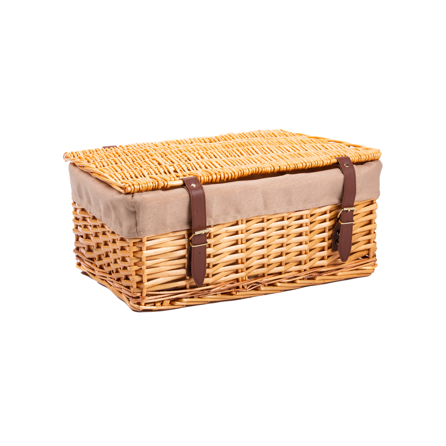 Light Steamed Wicker Hamper Basket with Lining