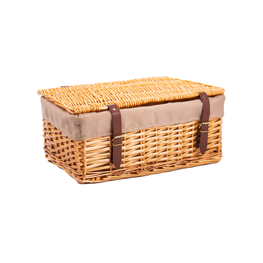 Light Steamed Wicker Hamper Basket with Lining