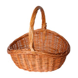 Oval Traditional Wicker Shopping High Handle Basket Storage Basket