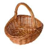 Oval Traditional Wicker Shopping High Handle Basket Storage Basket