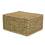 Seagrass Woven Storage Basket With Lid Gift Basket Hamper UnderBed Storage