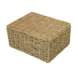 Seagrass Woven Storage Basket With Lid Gift Basket Hamper UnderBed Storage