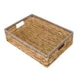 Shallow Woven Water Hyacinth Organiser Storage Baskets Gift Hamper Basket