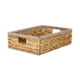 Shallow Woven Water Hyacinth Organiser Storage Baskets Gift Hamper Basket