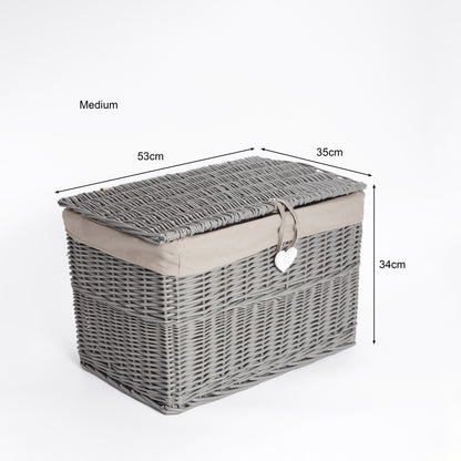 Wicker Storage Trunk with Lid - Bedroom, Bathroom, and Laundry Storage Solution-/blanket box/storage chest/heavy duty storage boxes/large wicker basket/storage trunks