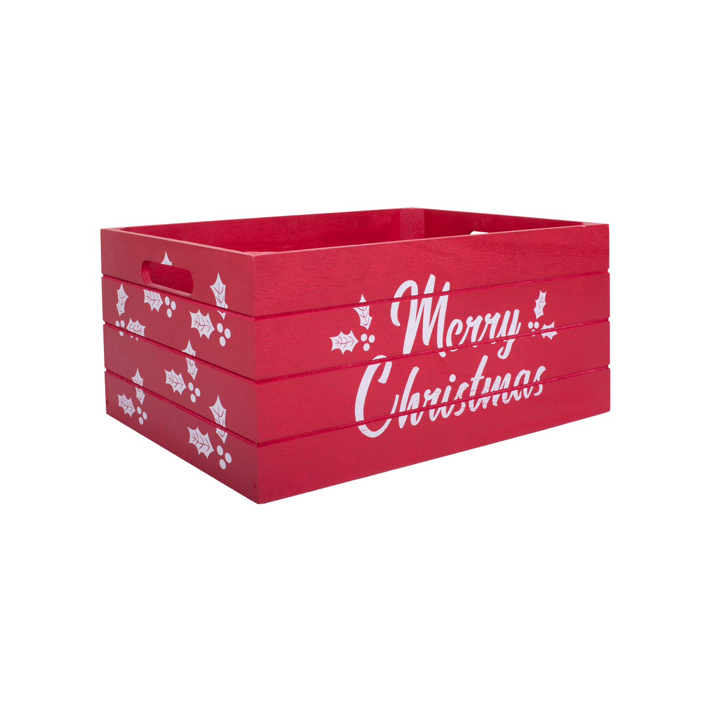 Red Christmas Wooden Crate