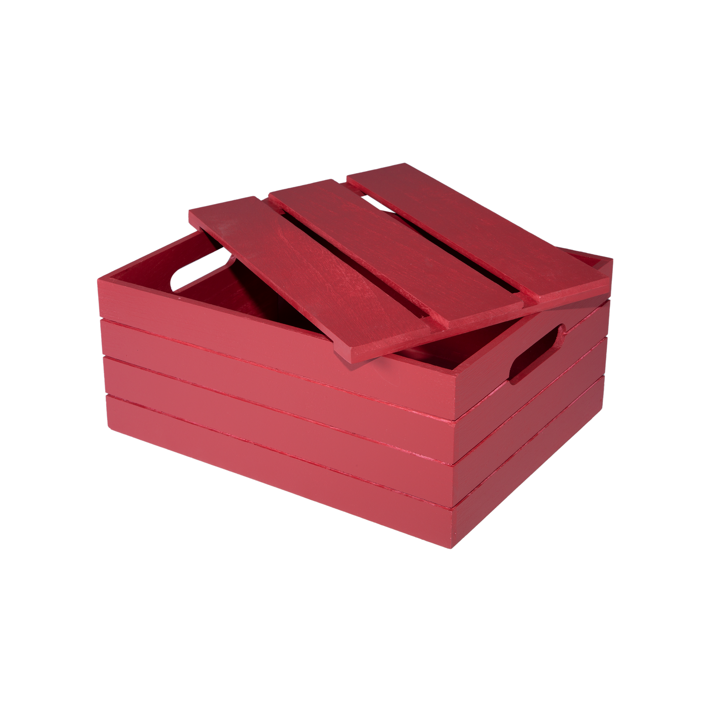 Red Wooden Storage Box