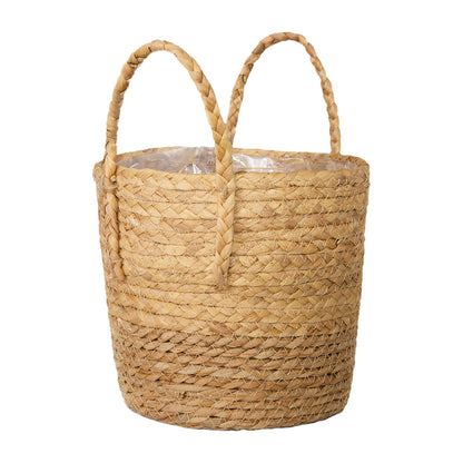 Greenleaves Natural Seagrass Indoor Planter Storage Basket Flower Pot with waterproof liner