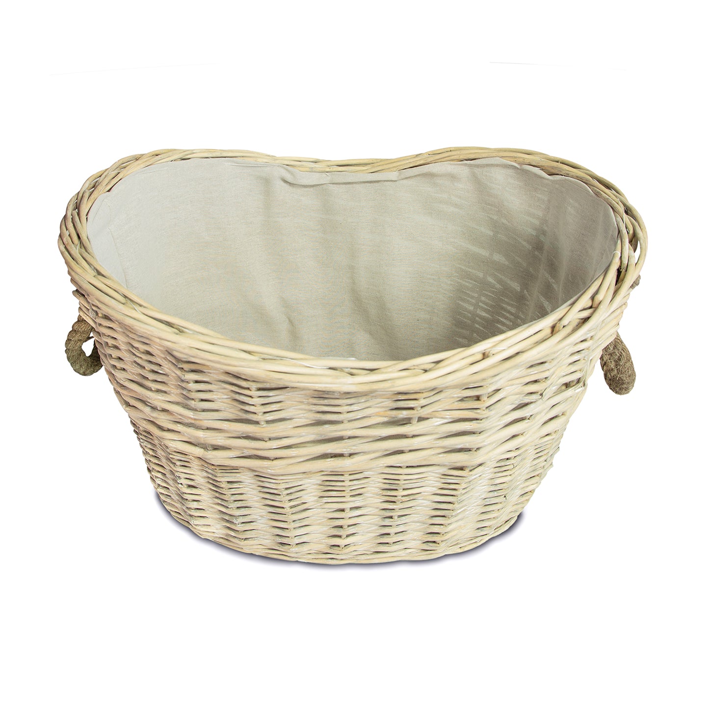 Natural Wicker Vintage Grey Basket with Liner and Handles (1 count) for Storage and Collection and Laundry at Home, Reusable Washable, Waterproof in Oval and Round Shape One size Dark Grey