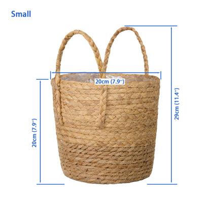 Greenleaves Natural Seagrass Indoor Planter Storage Basket Flower Pot with waterproof liner