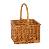 Wicker Wine Bottle Carrier Basket-4 Grids Gift Display Sauces Christmas Hampers