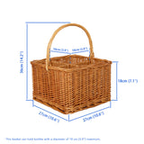 Wicker Wine Bottle Carrier Basket-4 Grids Gift Display Sauces Christmas Hampers