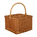 Wicker Wine Bottle Carrier Basket-4 Grids Gift Display Sauces Christmas Hampers