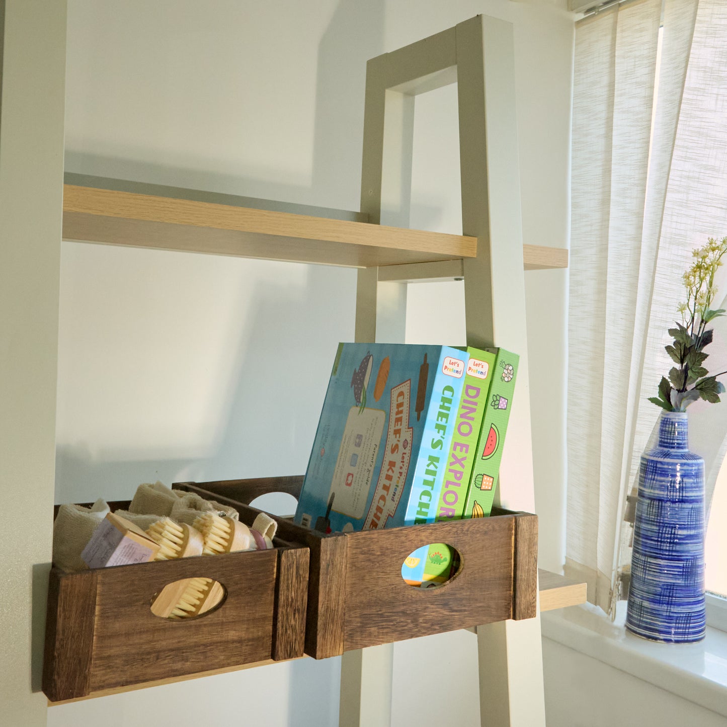 White/Brown Wooden Apple Crates as a Home Storage Box, Display Tray, Christmas Gift Hamper