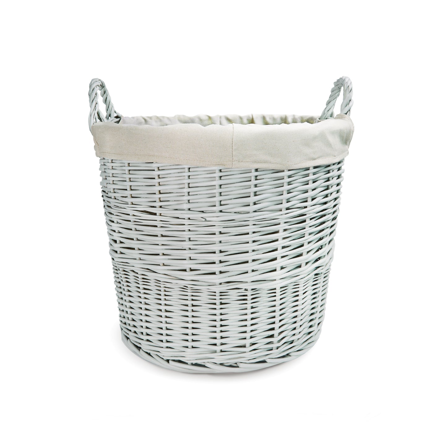 Home Storage Grey Painted Wicker Basket for Laundry Toys Baby Nursery Collection Reusable Detachable Washable