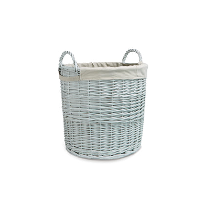 Home Storage Grey Painted Wicker Basket for Laundry Toys Baby Nursery Collection Reusable Detachable Washable