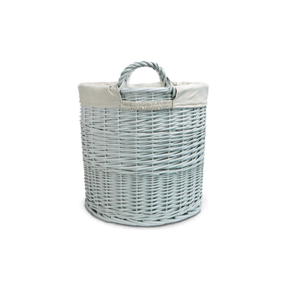 Home Storage Grey Painted Wicker Basket for Laundry Toys Baby Nursery Collection Reusable Detachable Washable