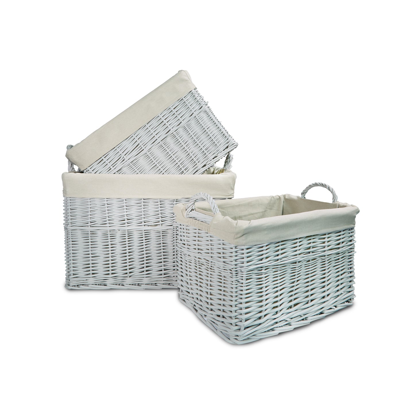 Home Storage Grey Painted Wicker Basket for Laundry Toys Baby Nursery Collection Reusable Detachable Washable