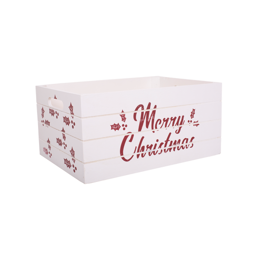 White Christmas Wooden Crate