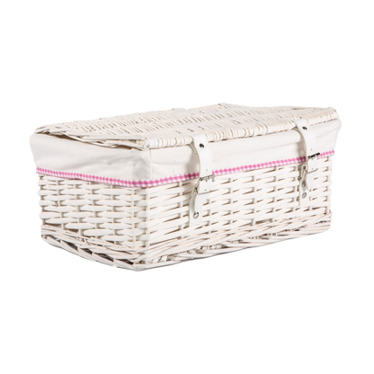 White Wicker Hamper Basket with Lining