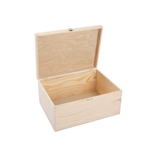 Wooden Box with Hinged Lid